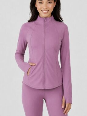 Yogalicious Womens Ultra Soft Lightweight Full Zip With Pockets -Purple(NWT)🏋